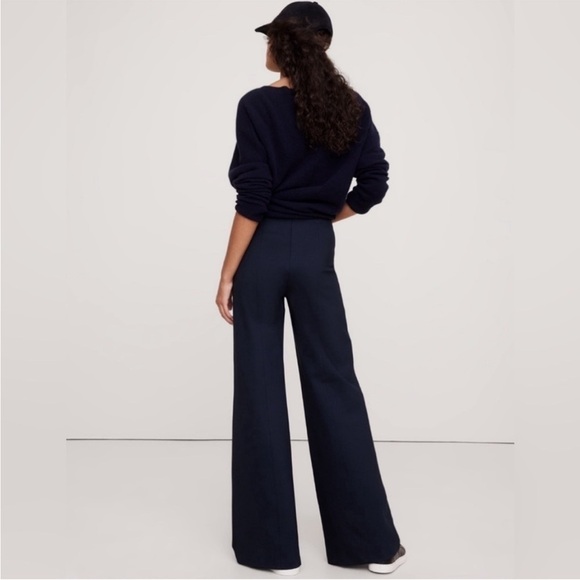 NWT! Banana Republic Navy Blue Wide-Leg Everywhere Ponte Pant - Multiple 🤎 - Picture 2 of 6